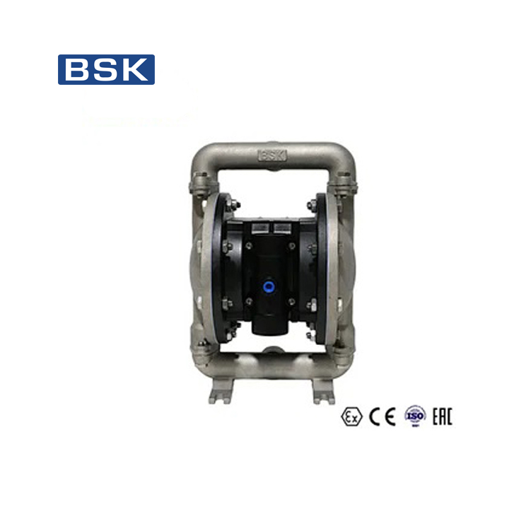 Bơm màng khí nén BSK BA25SS-STT3-A 1 inch thân Inox 316 trong bơm hóa chất, axit, bazơ, dung môi